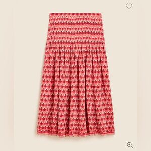 J. Crew Red Floral A-Line Skirt